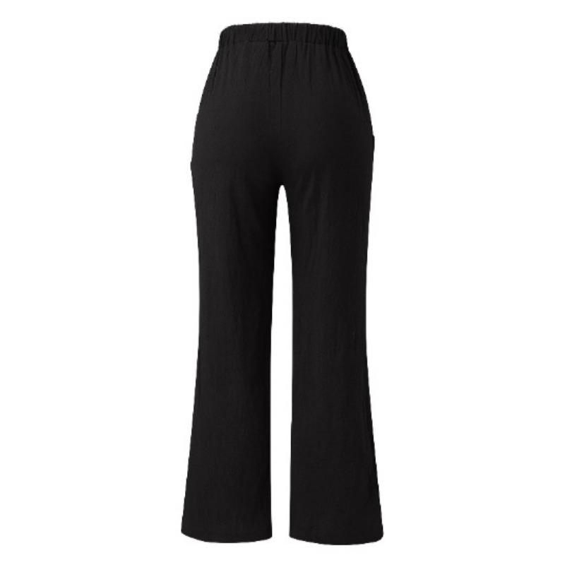 GMXIA Женские модные повседневные однотонные брюки с высокой талией и капри с принтом