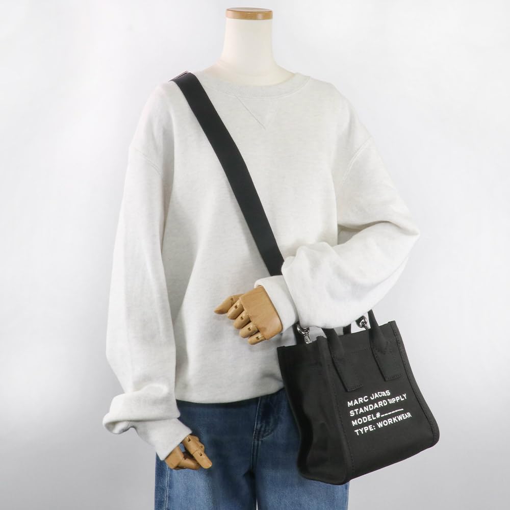 Marc Jacobs Small Satchel Tote Shoulder Bag in Black with Standard Supply Logo (4S4HCR003H02) Canvas. [Outlet] [Brand Name] [Used]