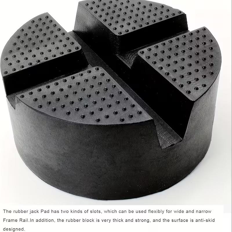 Universal Floor Slotted Car Jack Rubber Pad Pressure Resistant Jacking Tool Pinch Weld Side Lifting Disk