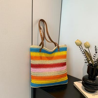 Сумка-тоут Rainbow Woven Bag женская весенняя сумка большой вместимости для подмышек Seaside Travel
