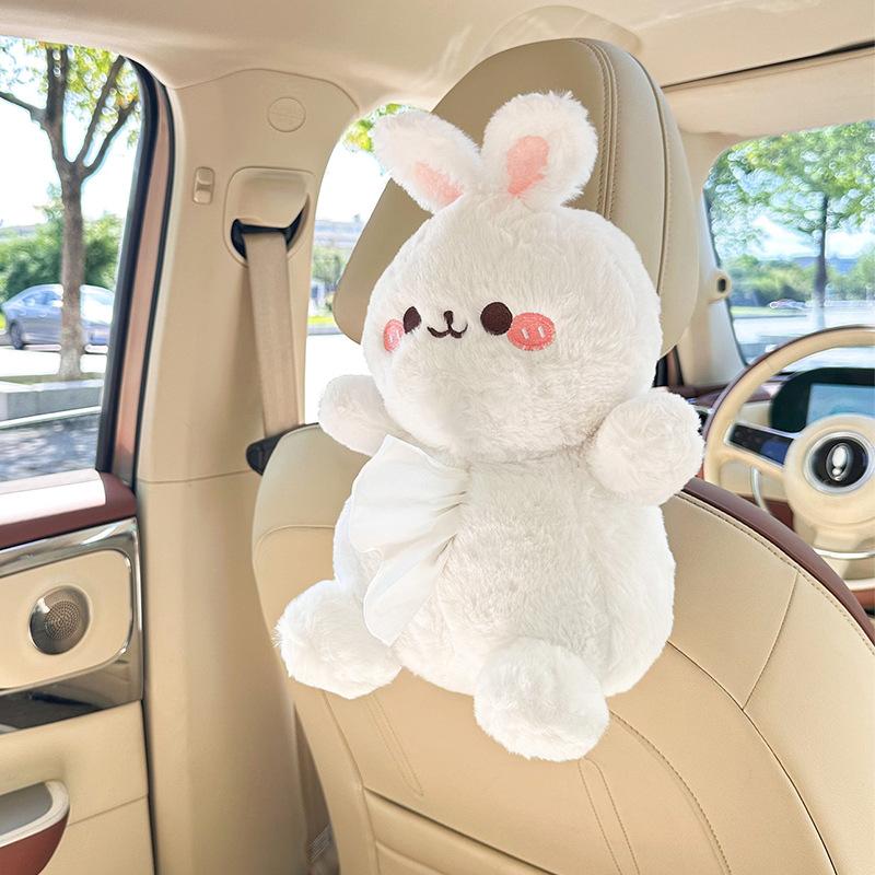 Cute Cartoon Hanging Back Seat Car Tissue Box Creative Decoration Tissue Holder For Women