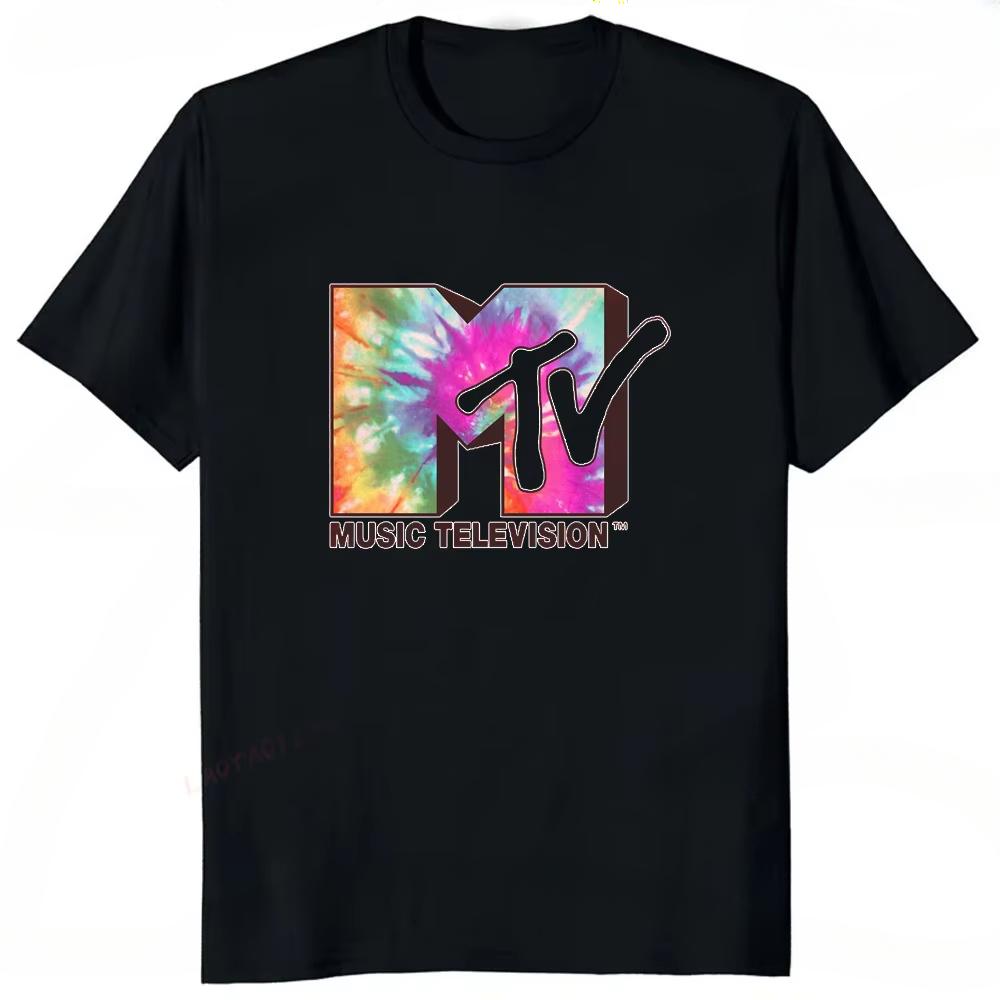 Ретро Мужская Женская Футболка Винтажный Рок Хип-Хоп Телевидение Лето Mtv Музыкальное Телевидение Графический Топ Уличная Одежда Оверсайз Свободная Повседневная Футболка