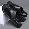 Модные уличные кожаные летние шлепанцы Дышащие повседневные слипоны на плоской подошве Двухцелевые мужские сандалии Комфортные тапочки Быстросохнущие Мужские полушлепанцы