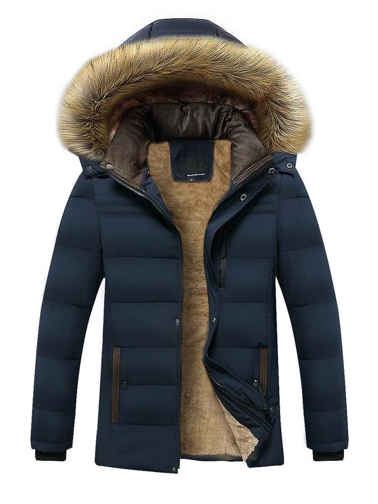 Мужская зимняя хлопковая куртка с капюшоном 2021 года — теплая и плотная, идеально подходит для пап среднего возраста