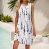 Women's Summer Casual U Neck Printed Sleeveless Dresses