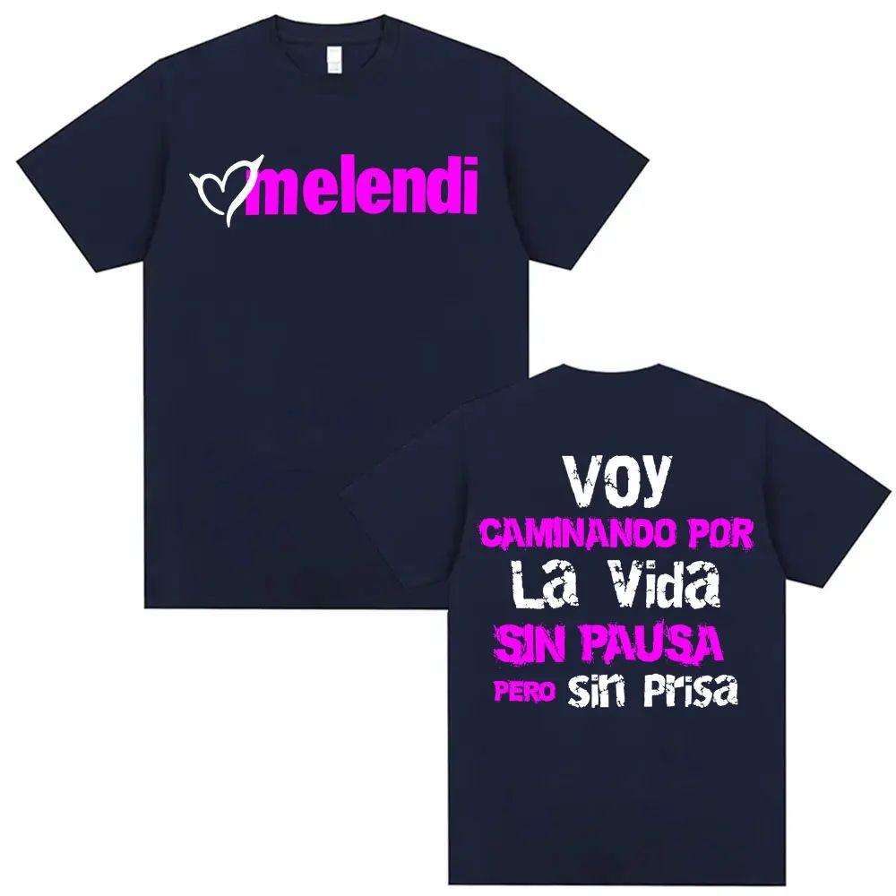 Ретро Футболка Рэпер Melendi Caminando Por La Vida Графическая Футболка Летняя Хип-Хоп Оверсайз Футболки Повседневные Свободные Топы Унисекс