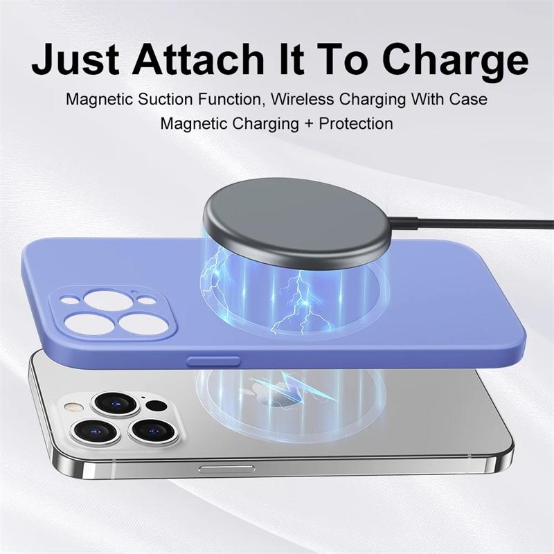 Для Magsafe Магнитный Чехол Для 16 15 14 13 12 11 Pro Max 16 Plus Жидкий Силикон Беспроводная Зарядка Чехол Аксессуары для Телефона