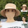 With Mask Tea Picking Cap Anti-UV Sun Visor Cap Hot Sale Agricultural Work Hat  Unisex