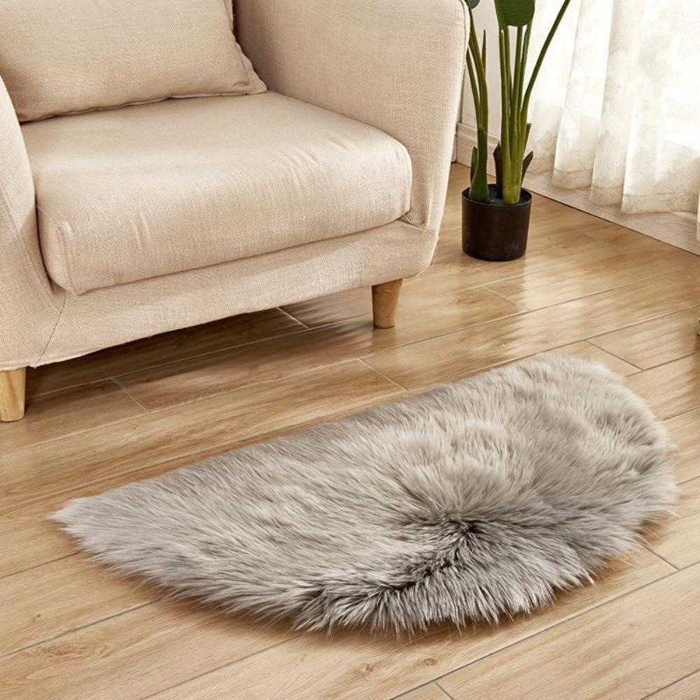 Thicken Door Mats Half Round Bedside Rugs Soft Bedroom Carpets Bedroom