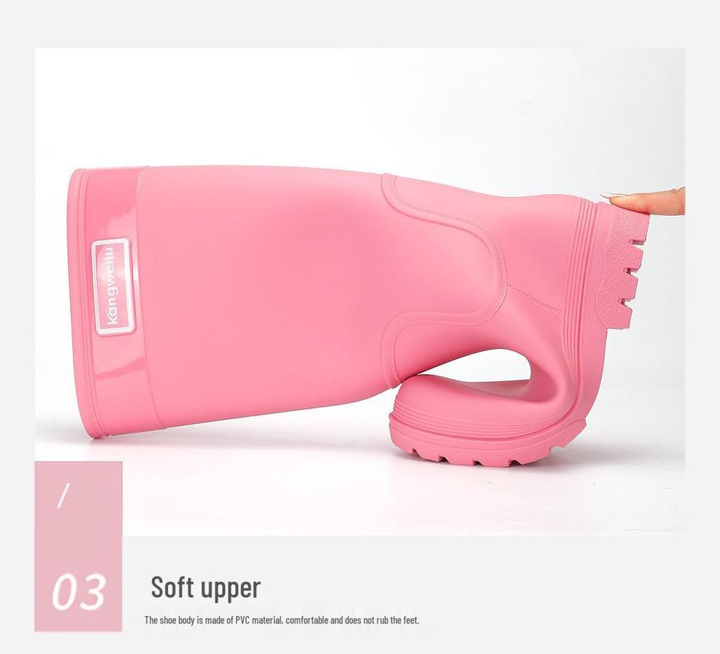 Женские водонепроницаемые резиновые сапоги на флисовой подкладке - Нескользящие, с толстой подошвой, Идеальны для походов в тропических лесах