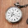 Retro Transparent Glass Without Cover Train Pattern Literal Engraving Manual Mechanical Pocket Watch Mechanical Watch