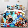 Комплект постельного белья Anime ONE PIECES Ruffy Пододеяльник 3D-печать Одеяло Чехол Наволочка Дети Мальчики Подростки Украшение для спальни