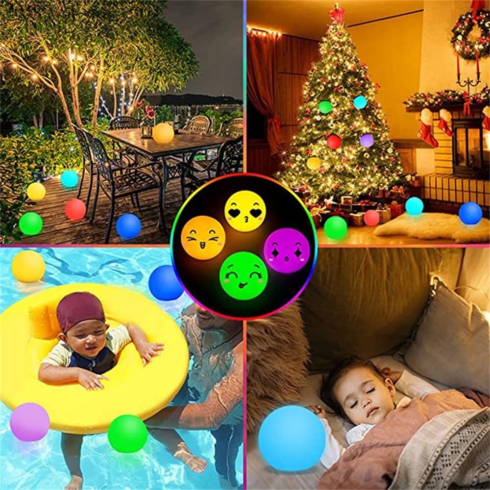 Xiaomi 2pcs Floating Pool Lights 16 Color Changing RGB LED Ball Lights IP67 Waterproof 7.8cm Hot Tub Night Lights Pool Toys Cy