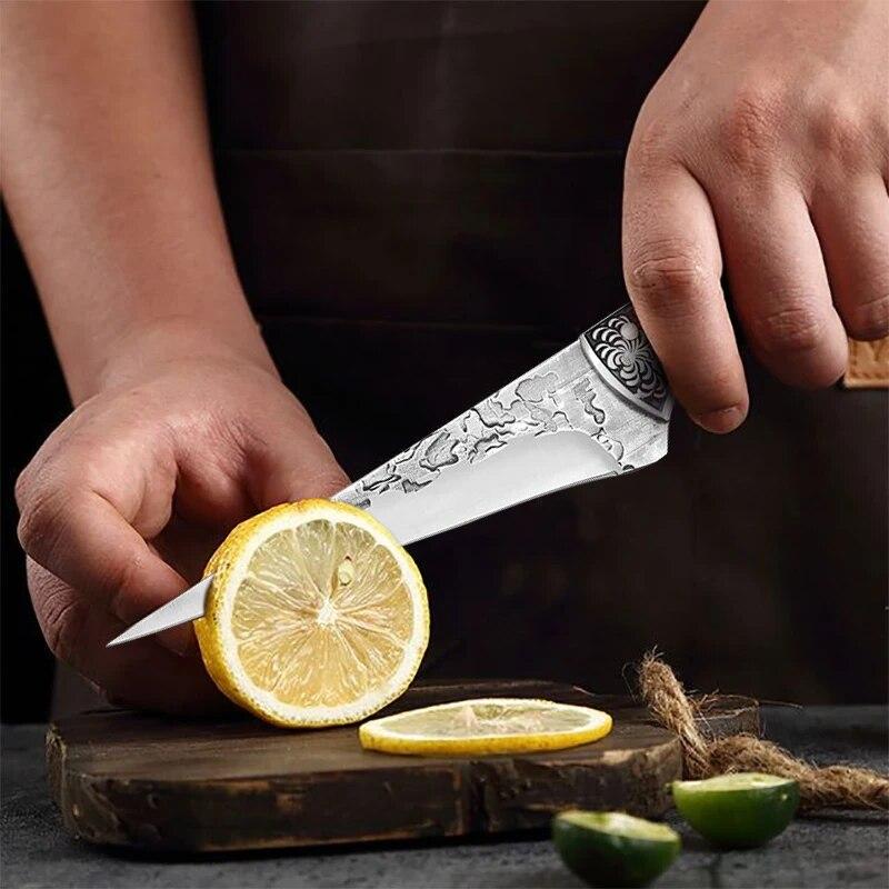 Кованый кухонный нож для мяса, нож для обвалки из нержавеющей стали, нож для мясника, нож для нарезки овощей и фруктов, острый нож для фруктов