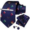 Men's Tie Silk Paisley Classic Wedding Necktie and Pocket Square Cufflinks Set