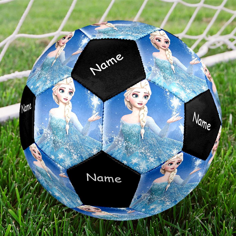 Custom Name Elsa Theme Size 5 Soccer Ball, Suitable for Both Indoor and Outdoor Matches, a Gift Suitable for Everyone.