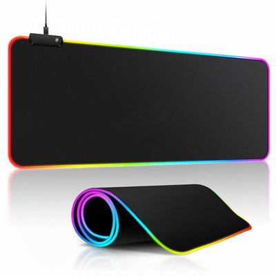 1 шт. большой игровой коврик для мыши RGB с 14 режимами освещения, сенсорное управление, расширенный мягкий коврик для компьютерной клавиатуры, нескользящая резиновая основа