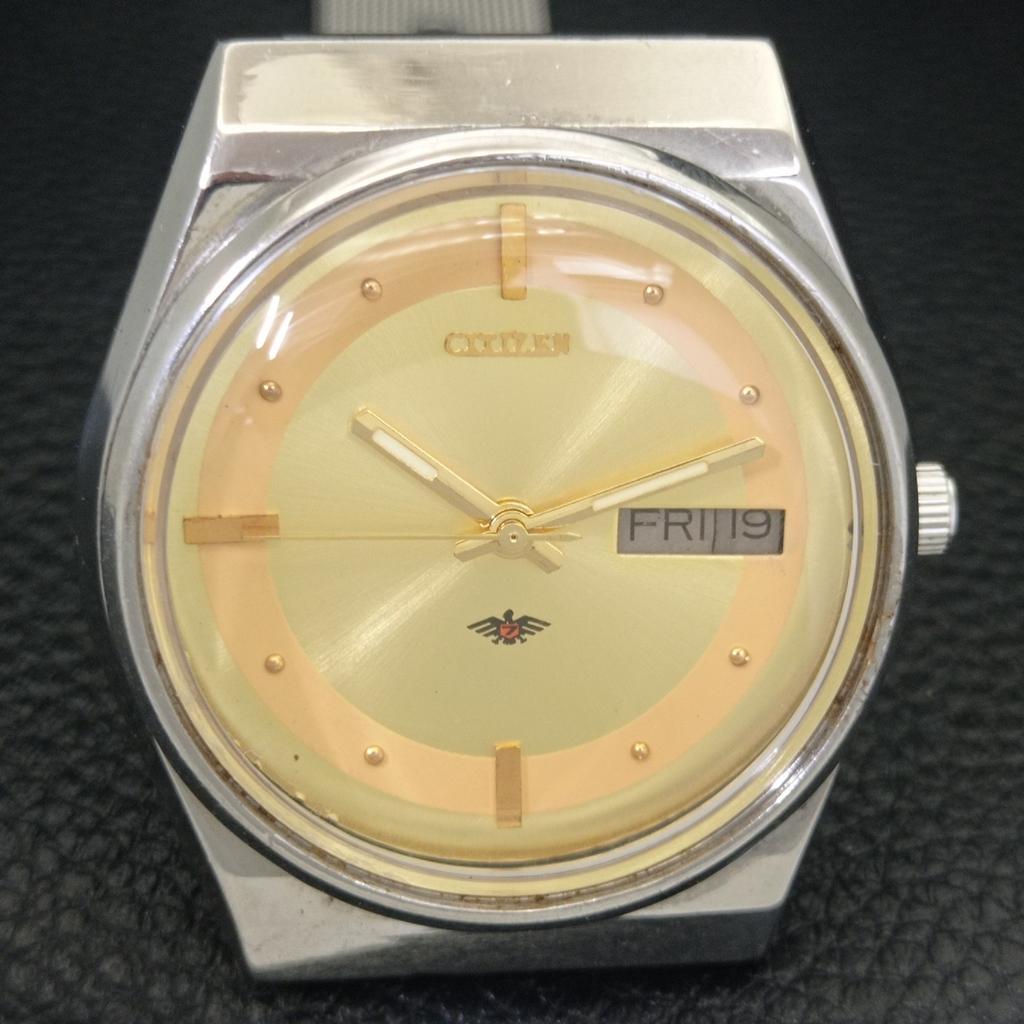ВИНТАЖНЫЕ МУЖСКИЕ ЧАСЫ CITIZEN AUTOMATIC 8200 JAPAN ЗОЛОТИСТОГО ЦВЕТА a702746-1 R210-a702746