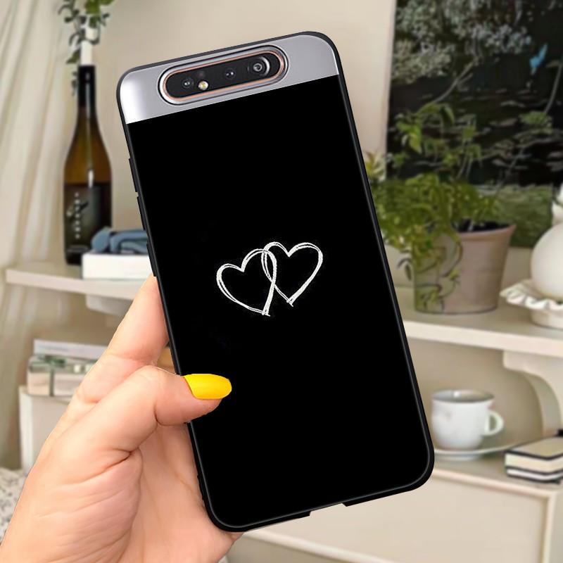 Case For Samsung A80 Case Soft Silicone Cartoon Back Cover For Samsung Galaxy A80 GalaxyA80 A 80 A805 Fundas shell Black coque