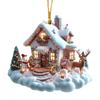 Рождественский ornament для дома, Акриловый зимний кулон с дизайном рождественской елки, Очаровательный кулон в виде снежного домика для праздника, Прочный акриловый знак