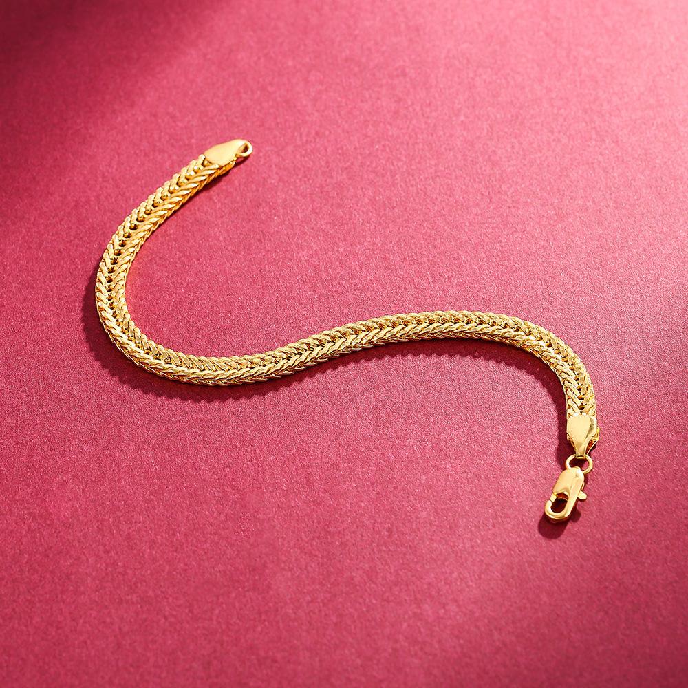 Exquisite Gold Bracelet 6MM Men's Side Bracelet Exquisite Jewelry Plated 18K Gold Bracelet Men's Side Bracelet