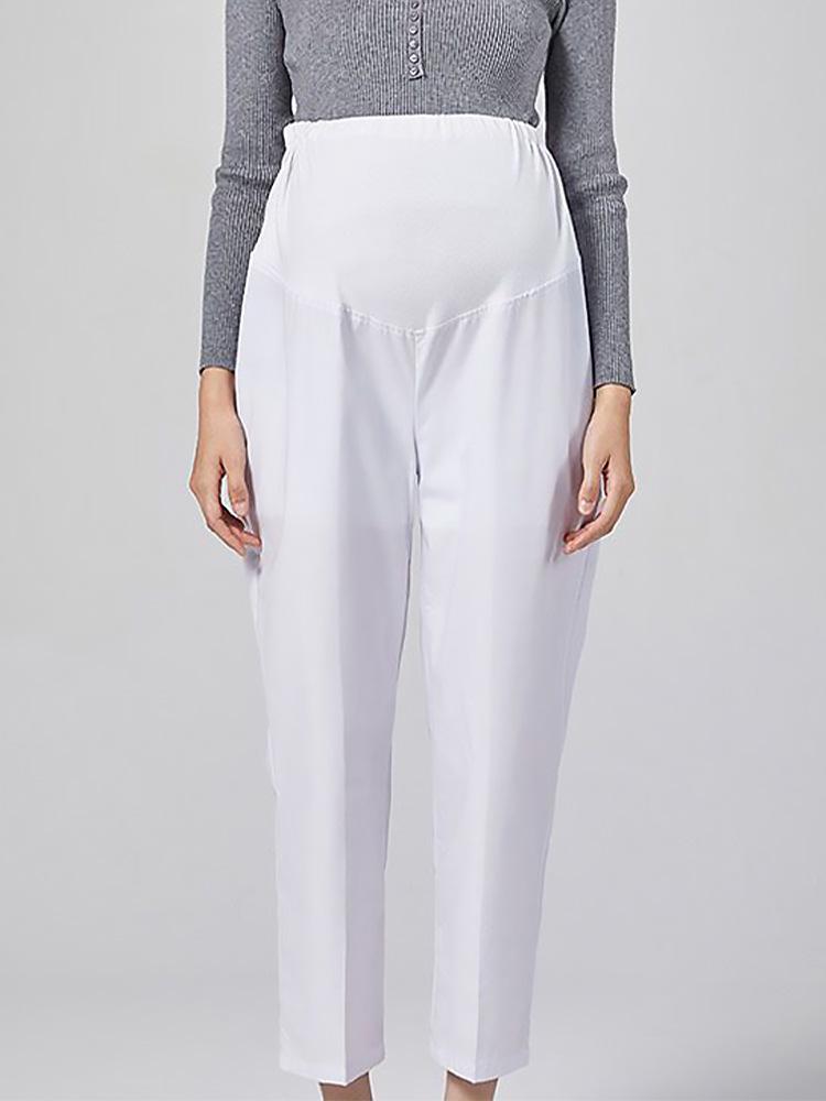 Брюки для беременных - Регулируемая талия, Полная поддержка живота, Плотные и тонкие, Синие, Розовые, Белые, Большой размер, Летние