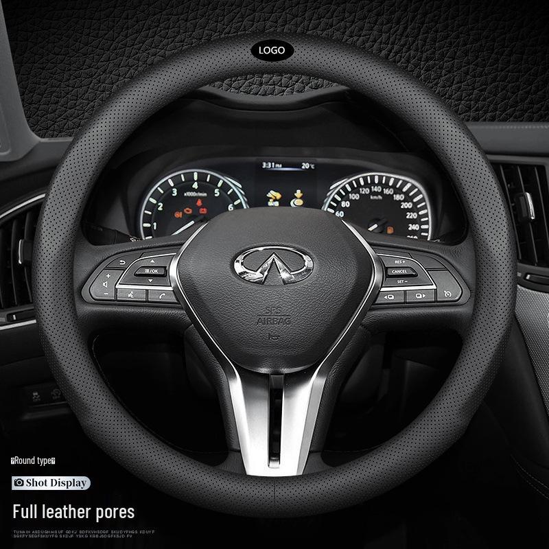 Чехол на руль из натуральной кожи для Infiniti QX50, Q50L, QX60, Q60, Q70, QX30