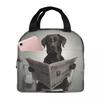 Chocolate Labrador Reading A Newspaper Insulated Lunch Bag for Women Kids Portable Food Boxes Thermal Lunch Box Tote