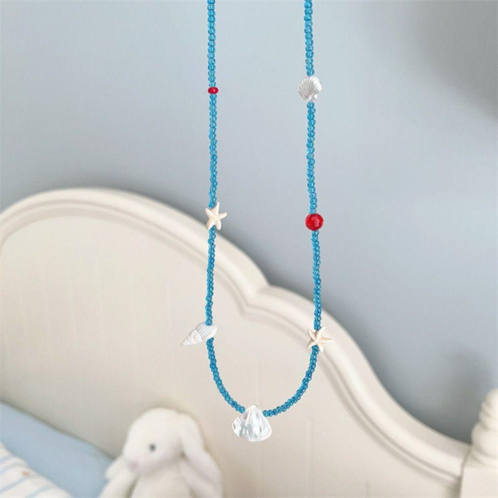 Ожерелье из ракушек с морского пляжа в богемном стиле, цепочка-чокер с богемными бусинами, лето