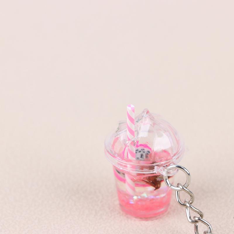 1 шт., креативный мини-светящийся молочный пузырь, чашка чая, брелок для ключей для женщин и мужчин, милая сумка, подвеска, кольцо для ключей от автомобиля, ювелирные изделия, подарки