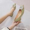 Single Shoes Women's New Rhinestone Temperament High Heels Pointed Head Shallow Mouth Versatile Thick Heel Large Size