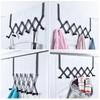 Free Punching Door Behind The Bathroom Black Hook Bedroom Storage Hanger Creative Telescopic Storage Rack