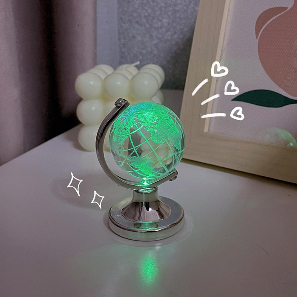 Crystal Earth Ornament With Built-in Light, Gift For Study Or Bedroom