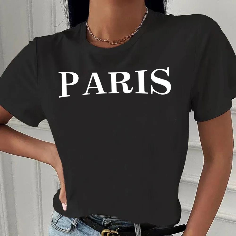 Летний топ с круглым вырезом и принтом, модные повседневные милые женские футболки из чистого хлопка с короткими рукавами