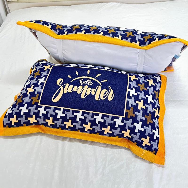 Yiwenwo Нескользящая Хлопковая Марлевая Наволочка Extra Large с Фиксирующими Ремешками для Студентов и Взрослых