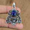 Natural Sodalite Gemstone Pendant Blue 925 Sterling Silver Indian Jewelry