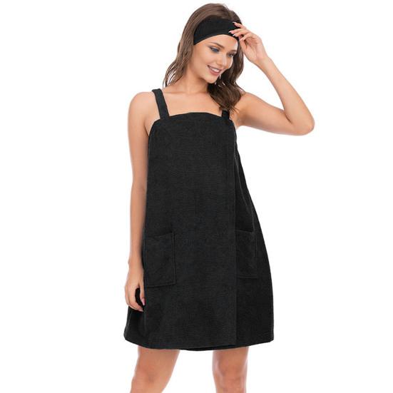 Женское банное полотенце-обертывание для спа-тела с ремнями и карманами, регулируемая застежка, полотенце-халат для душа с повязкой на голову для лица