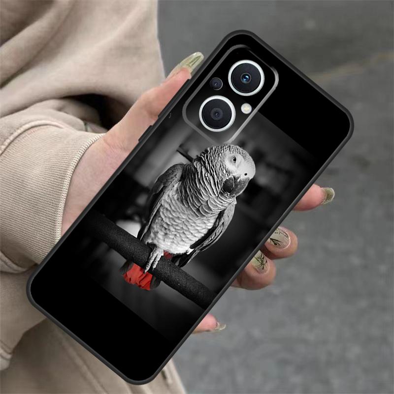 African Grey Parrot Case For OPPO Reno 7 8 Lite 10 11 12 13 14 Pro 8T 12F 13F 14F OPPO Find X8 X6 X9 Pro Cover