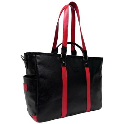 Кожаная деловая сумка Made in Japan x [холст Morino] SF-0701, многослойная сумка-тоут/Kashiwa (Черный Красный)