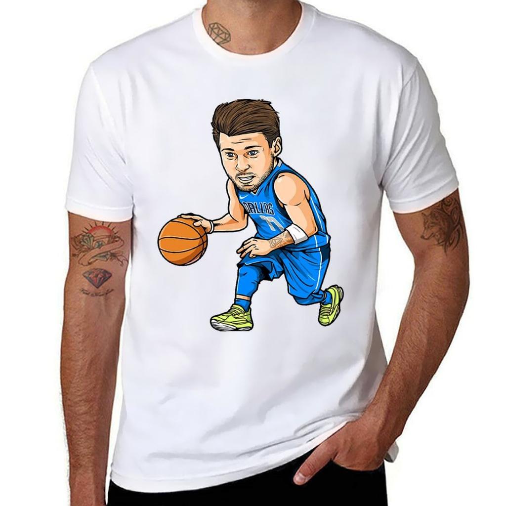 Luka Doncic 77 Art Chibi Tshirt Sports Casual Breathable Tee Shirt