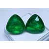 22-24 Ct Natural Green Emerald Trillion Cut Pair Beautiful Certified Gemstone
