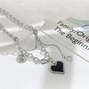 Легкий роскошный дизайн, двухслойная сложенная полоса, черное ожерелье в форме сердца, женская универсальная подвеска с буквами, хип-хоп цепочка на ключицу