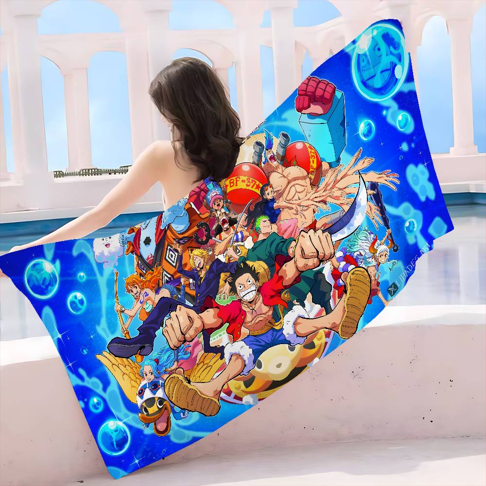 Anime O-ONE P-PIECE Anime Beach Swimming Towel Soft Absorbent Washcloth Children's Gifts for Kids Travel Camping Gym