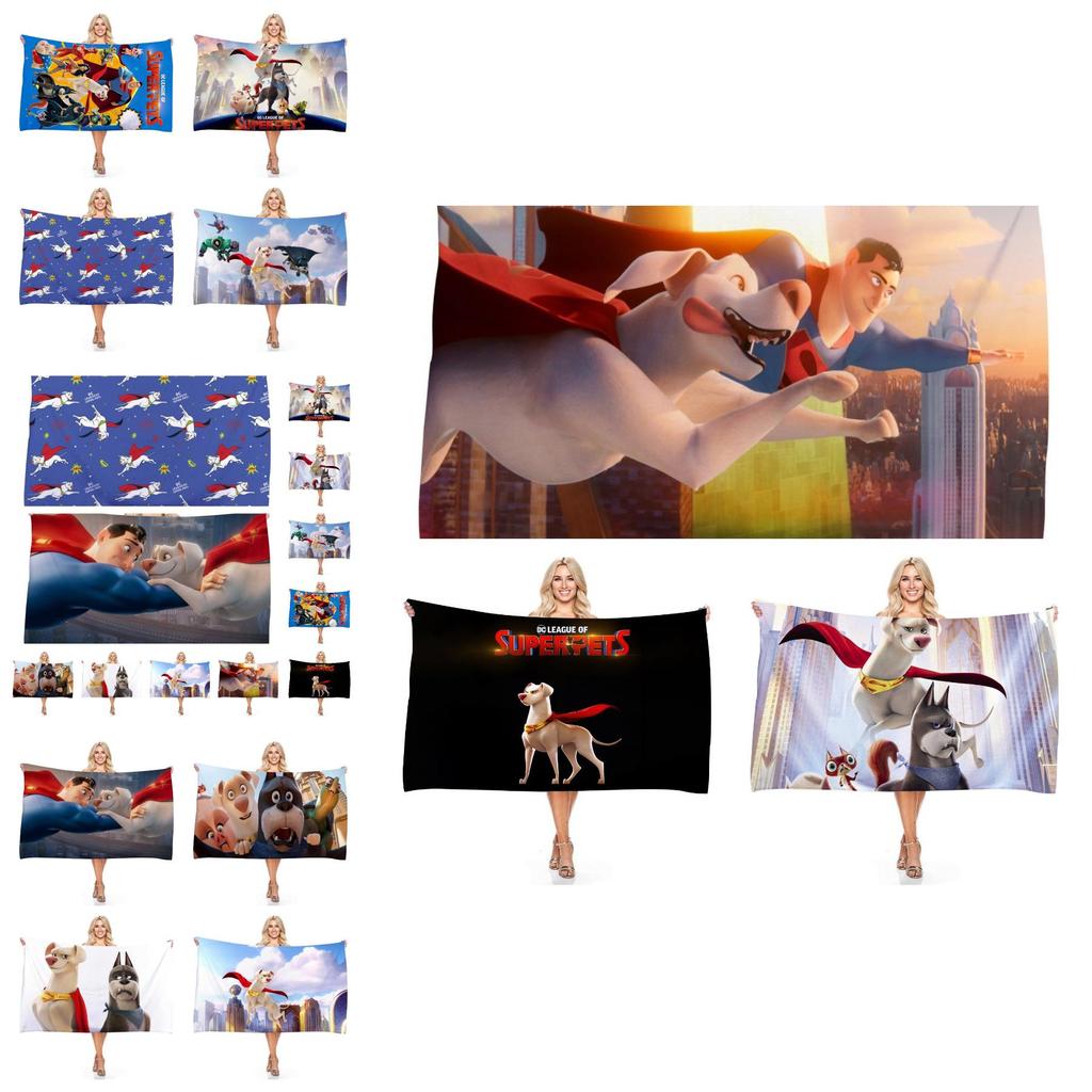 Супер милое банное полотенце с принтом «Лига Справедливости: Суперпитомцы» для детей и взрослых