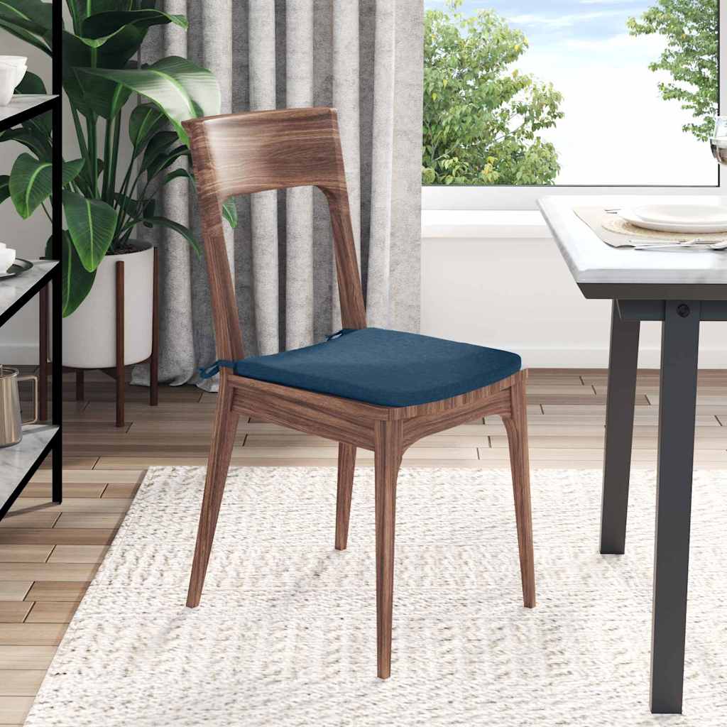 Seat Cushions 4 pcs Blue 40 x 40 x 3 cm Fabric