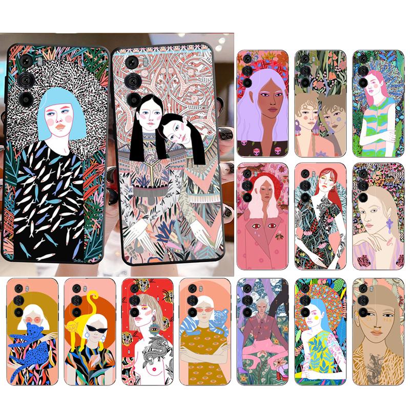 Women Flowers Russian Phone Case For Motorola Edge 60 50 40 Pro 60 50 40 30 Ultra Neo Fusion Moto G Play G Stylus G Carcasas