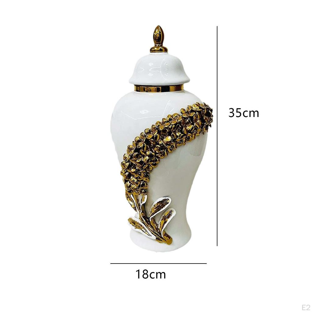 Керамическая имбирная банка для хранения цветов, ваза для хранения с крышкой, орнамент, фарфор, декоративная ручная работа для