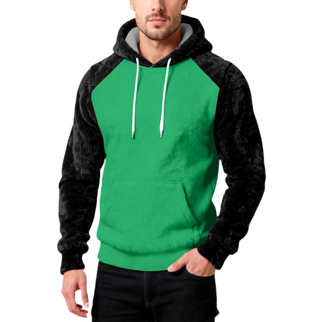 Мужская Мода Досуг Капюшон Капюшон Плюшевый Длинный Рукав Толстовка