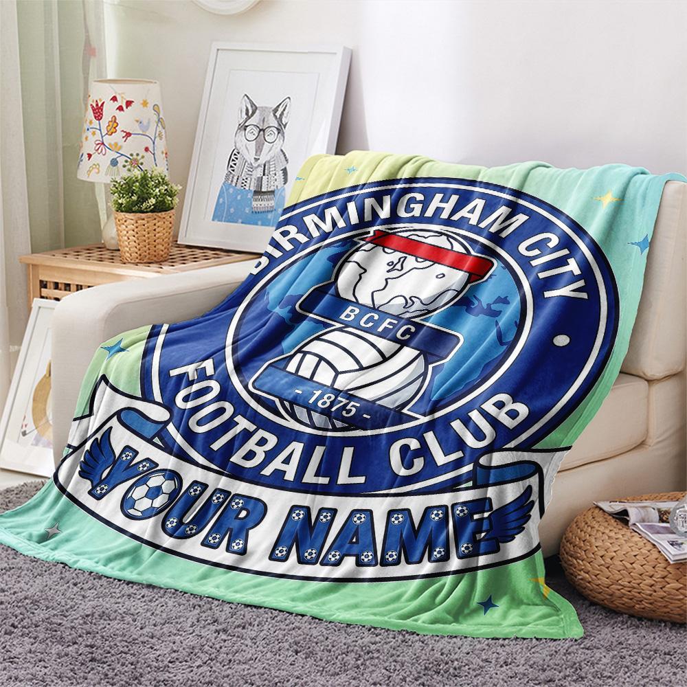 Custom Name Birmingham City Flannel Blanket, High quality Comfortable for All Seasons, Home Decor, Warmth and Comfort