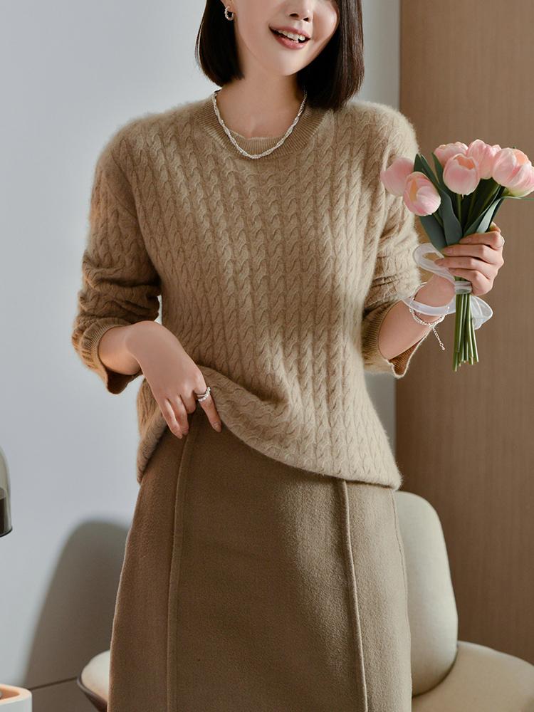 Женский кашемировый свитер Qinghe кашемир 30% кашемир 70% шерсть осенне-зимний кашемировый пуловер мягкий и теплый